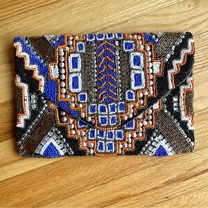 Antik Kraft Multicolor Beaded Clutch